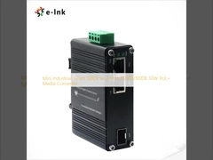 Mini Industrial 1-Port 1000X para 2-Port 10/100/1000B 30W PoE+ Media Converter
