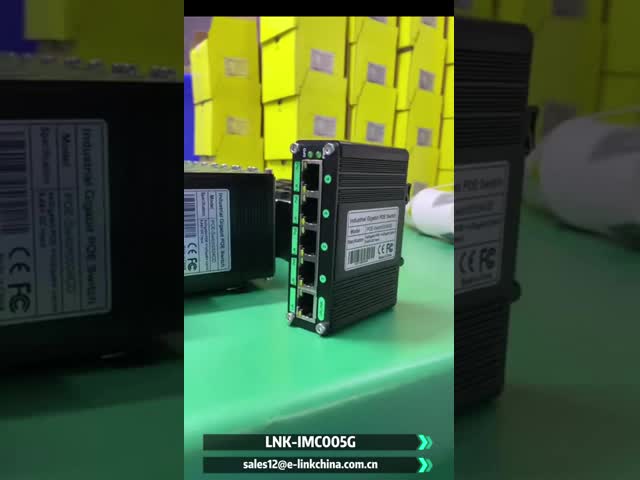 Mini Industrial 5-Port Gigabit Ethernet Switch com 5 portas 10/100/1000BASE-T RJ45 com função automática MDI/MDI-X