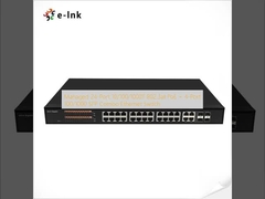 Gerenciado 24 portas 10/100/1000T 802.3at PoE + 4 portas 100/1000 SFP Combo Ethernet Switch