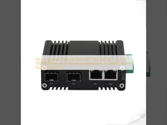 Mini Industrial 2-Port 10/100/1000T 802.3at PoE + 2-Port 100/1000Base-X SFP Ethernet Switch com função de reforço de potência de 12 ~ 48VDC