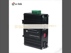 Mini Industrial 10G/5G/2.5G/1G/100M 802.3bt para 10GBASE-X SFP+ Media Converter
