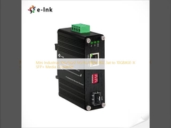 Mini Industrial 10G/5G/2.5G/1G/100M 802.3at para 10GBASE-X SFP+ Media Converter