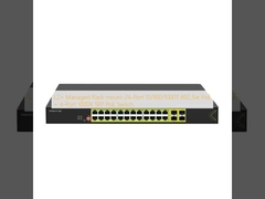 Switch PoE SFP 1000X de 4 portas + Switch PoE 802.3at de 24 portas 10/100/1000T montável em rack gerenciado L2+