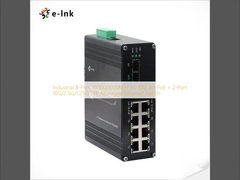 Industrial 8-Port 10/100/1000M/2.5G 802.3bt PoE + 2-Port 10G/2.5G/1.25G SFP Gerenciado Ethernet Switch