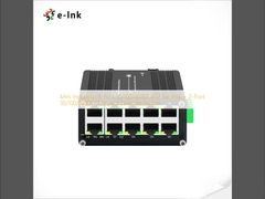 Mini Industrial 8-Port 10/100/1000T 802.3at PoE + 2-Port 10/100/1000T Compacto Ethernet Switch