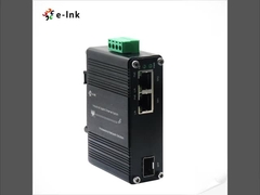 Mini Industrial 1-Port 100/1000X SFP para 2-Port 10/100/1000T 60W PoE++ Media Converter Até 60W de p
