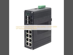 Switch Ethernet Gerenciado SFP 1000X de 4 portas + PoE 802.3at de 8 portas 10/100/1000T Industrial