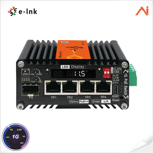 Latest company news about Série E-link LNK-AIMC104: Mini Industrial AI Smart Managed Switches de não PoE para PoE de 90W++