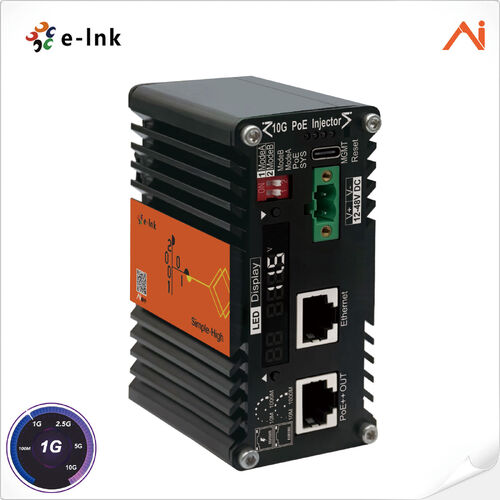 Latest company news about E-link Lança a Série LNK-AINJ601M 10G Industrial AI Smart Managed PoE Injector com Booster de Tensão