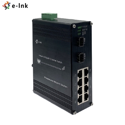 Gigabit 10/100/1000Base-T 2 industriais de alumínio 1000BASE-X portuário do porto do interruptor 8 dos ethernet