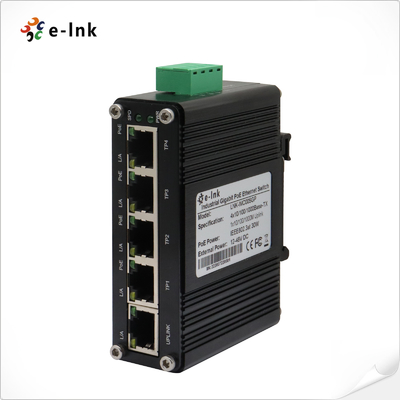 O ponto de entrada do gigabit 802.3at dos portos de Mini Industrial Ethernet Switch 4 com portos 1 Uplink