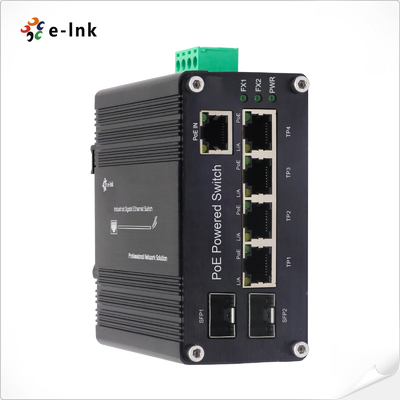 O ponto de entrada industrial pôs ethernet comuta 5 10 100 portuários 1000T + 2 o porto 100 1000X SFP