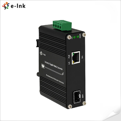Industrial PoE Media Converter 100 1000BASE-X SFP para 10 100 1000BASE-T 802.3at 30W