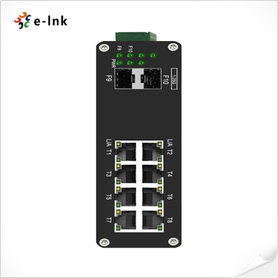 Switch Ethernet gerenciado Industrial 8 Portos 10/100/1000T Gigabit para 2 Portos 1000X Fibra SFP