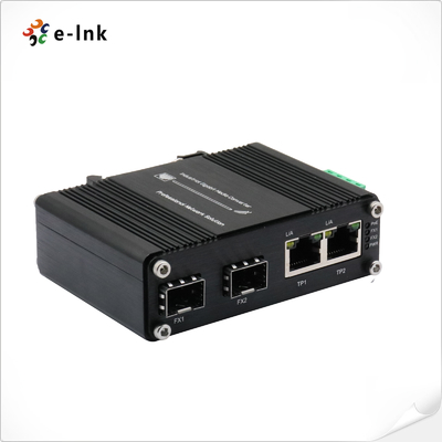 Comutação Ethernet Industrial 2 Porta 10/100/1000T para 2 Porta 10/100/1000X Fibra SFP