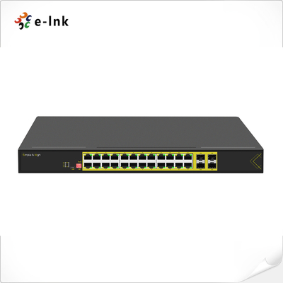 L2 Manutenção de rack 1U 24 Portos 10/100/1000T 802.3at PoE Switch com 4 Portos 1000X Gigabit Fibra SFP