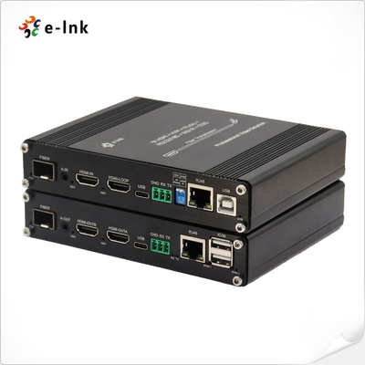 Extensor de fibra 4K 60Hz HDMI KVM com Ethernet 10/100M e RS232 / RS485 e IR