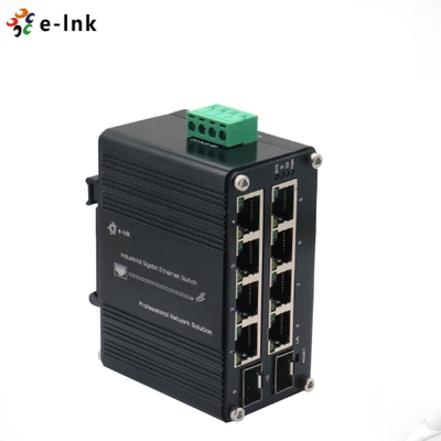 Mini Industrial gerenciado 8-Port 10/100/1000T + 2-Port 100/1000X SFP Ethernet Switch