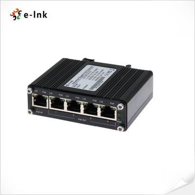 Industrial 1-Port 802.3at PoE+ para 4-Port 802.3af/at Gigabit PoE Extender