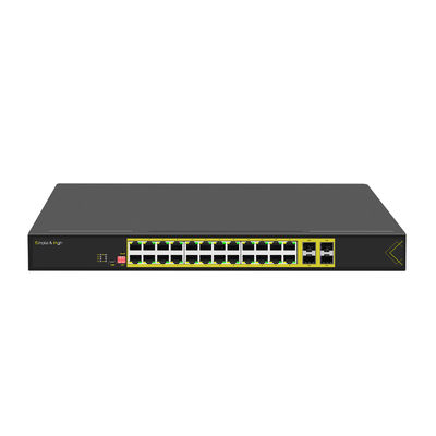 Switch PoE SFP 1000X de 4 portas + Switch PoE 802.3at de 24 portas 10/100/1000T montável em rack gerenciado L2+