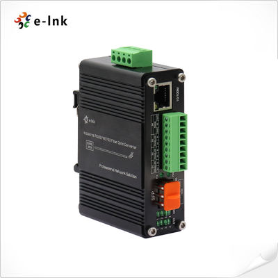 Mini Industrial 10/100Base-T para 100Base-X SFP Fibra Ethernet Media Converter com 1Ch RS232/RS485/RS422