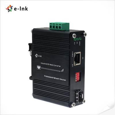 Mini Industrial 10G/5G/2.5G/1G/100M 802.3bt para 10GBASE-X SFP+ Media Converter