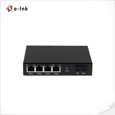 Conversor de Fibra de Ecrã LED com 1x10G SC Fiber Port + 4 x 10/100/1000M Ethernet RJ45 Ports