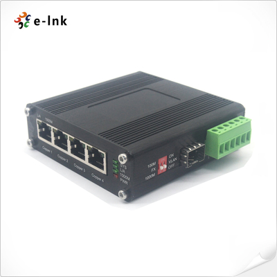 Comutador Ethernet SFP industrial de 4 portas 10/100/1000Base-T + 1 porta 100/1000Base-X com entrada de 110~230VAC
