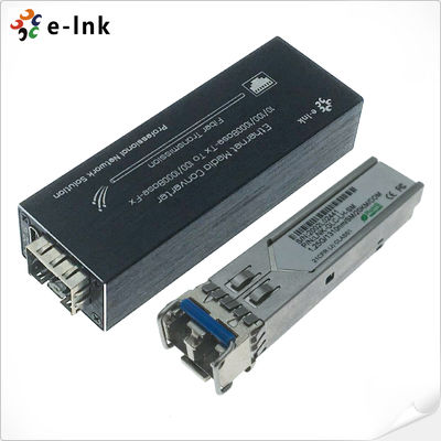 Conversor de mídia Micro Mini 10/100/1000BASE-T para 100/1000BASE-X SFP com caixa de alumínio