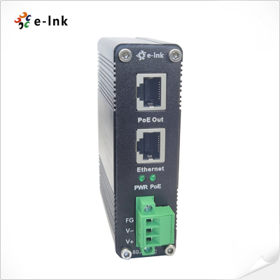 80~320V de entrada de potência de corrente contínua Gigabit industrial PoE+ injetor