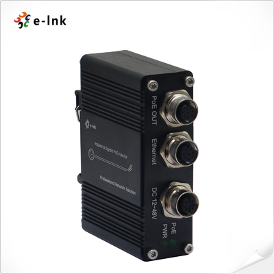 EN50155 Injetor PoE industrial de 1 porta 10/100/1000 com saída de 30 W, conector M12