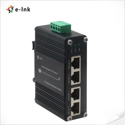 quality 12~48VDC Entrada de energia Industrial 2 portas Gigabit PoE + injetor factory