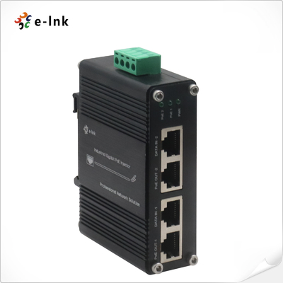 12~48VDC Entrada de energia Industrial 2 portas Gigabit PoE + injetor