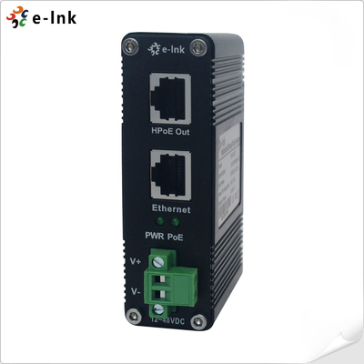 12~48 V de entrada de potência de corrente contínua Gigabit industrial 60W PoE injetor