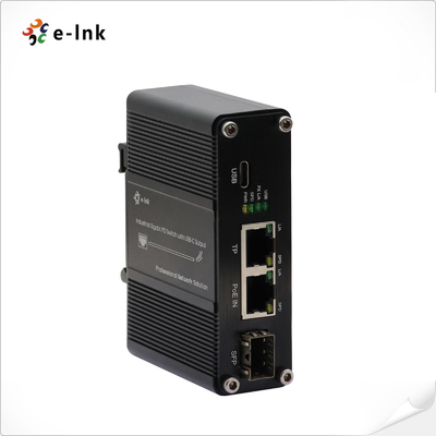 Mini Industrial Gigabit Ethernet PD Switch com saída tipo-C