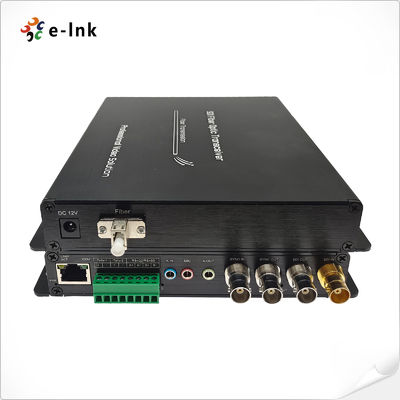 1Ch BIDI 3G-SDI Video + 2Ch Backward Analog Audio + 1Ch BIDI RS422 + 1Ch 100M Ethernet + 1Ch Backward Tally + 1Ch Backward Analog Tri-level Sync através de um extensor de fibra