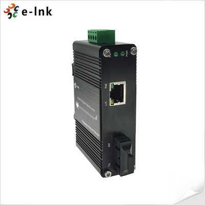 Mini Industrial 100BASE-FX para 10/100BASE-T 30W PoE+ Media Converter