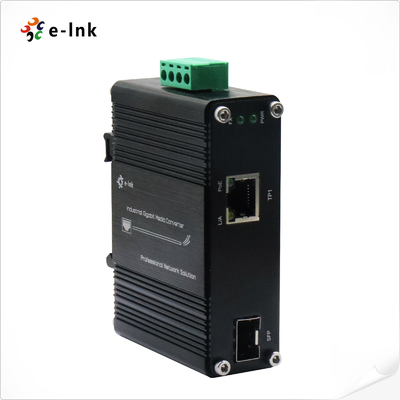 Mini Industrial 1-Port 100/1000X SFP para 1-Port 10/100/1000T 60W PoE++ Media Converter