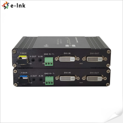 1Ch 1080P Bidi DVI + 1Ch Bidi RS232 + 1Ch Bidi Áudio Estéreo + GPIO sobre Extensor de Fibra