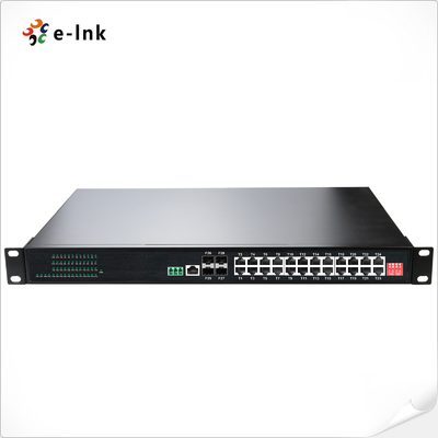 Industrial L2+ Rackmount 24 portas 10/100/1000T 802.3at PoE + 4 portas 1000X SFP switch Ethernet gerenciado