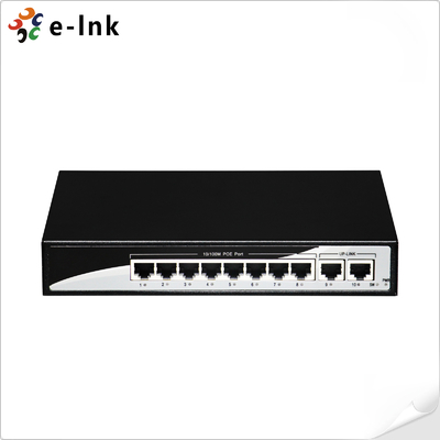 Interruptor Ethernet de ligação ascendente de 8 portas 10/100BASE-T PoE e 2 portas 100BASE-T