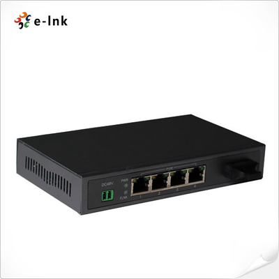 Switch Ethernet Fibra para Cobre PoE-PSE de 10/100/1000Mbps: 1 SFP + 4 PoE