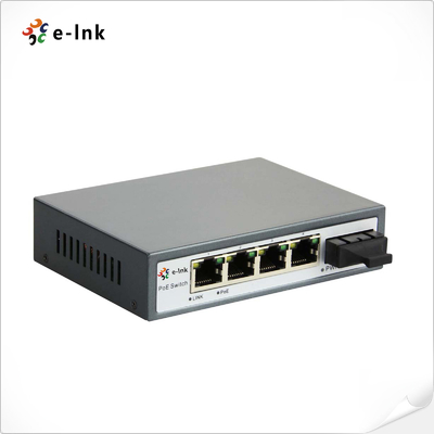 5 portas 10/100M PoE switch com 1x 60W alta potência PoE porta & 1x SC Fiber Uplink