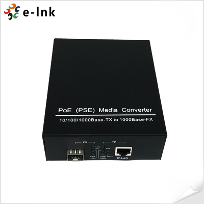 PoE (PSE) 10/100/1000Base-TX para 1000Base-X SFP Media Converter