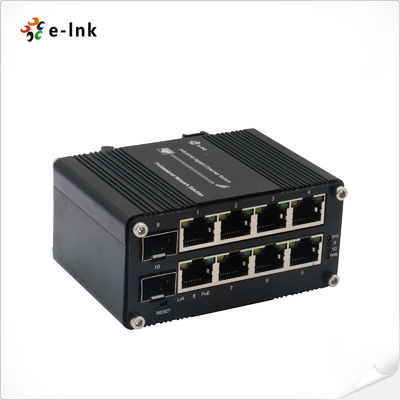 Mini Industrial gerenciado 8-Port 10/100/1000T 802.3at PoE + 2-Port 100/1000X SFP Ethernet Switch