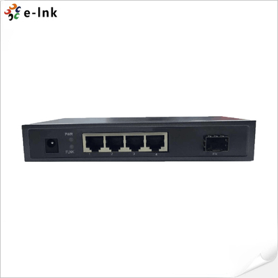 4 portas 10/100/1000BASE-T + 1 porta 1000BASE-FX SFP Ethernet Switch