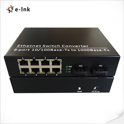 Switch de fibra com 8 portas TX + 2 portas FX 10/100/1000M
