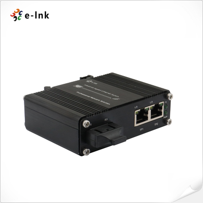 Mini Industrial 2-Port 10/100/1000Base-TX para 1000Base-X Media Converter