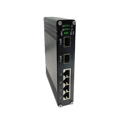Comutador Ethernet industrial de 4 portas 10/100/1000Base-T + 2 portas 1000BASE-X