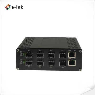 Comutador óptico SFP industrial de 2 portas 10/100/1000Base-T + 8 portas 1000BASE-X